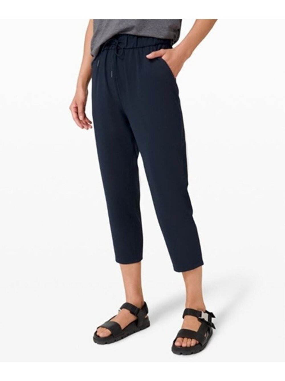 Lululemon Size 8 Keep Moving Stretch High-Rise Crop 24" Athletic Pants Navy Blue
